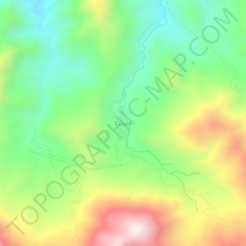 Mapa topográfico Cuale, altitud, relieve