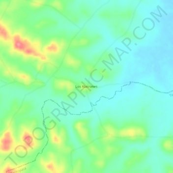 Mapa topográfico Los Alacranes, altitud, relieve