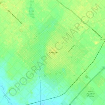 Mapa topográfico Chivilcoy, altitud, relieve