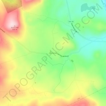 Mapa topográfico Hill Center, altitud, relieve