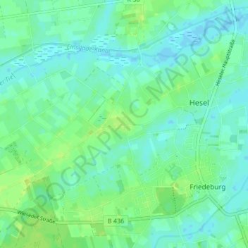 Mapa topográfico Amerika, altitud, relieve