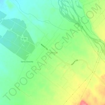 Mapa topográfico Pichingal, altitud, relieve