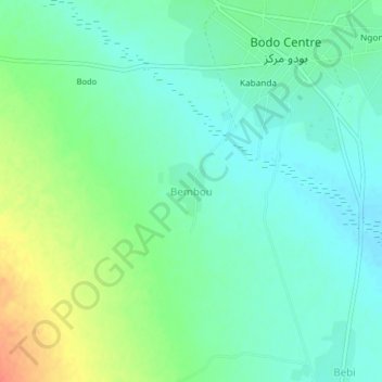 Mapa topográfico Bembou, altitud, relieve