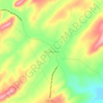 Mapa topográfico São Nicolau, altitud, relieve