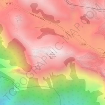 Mapa topográfico Morro do Couto, altitud, relieve