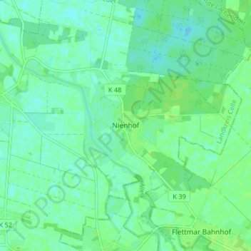 Mapa topográfico Nienhof, altitud, relieve