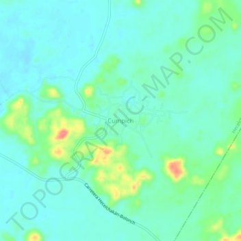 Mapa topográfico Cumpich, altitud, relieve