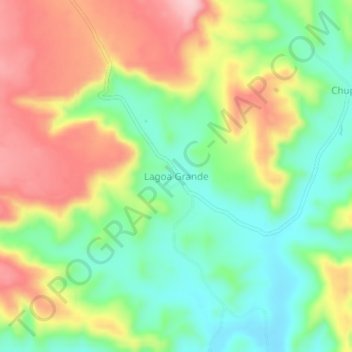 Mapa topográfico Lagoa Grande, altitud, relieve