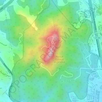 Mapa topográfico Pico do Jaraguá, altitud, relieve