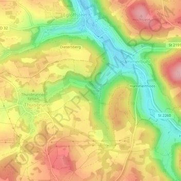 Mapa topográfico Kapuziner, altitud, relieve