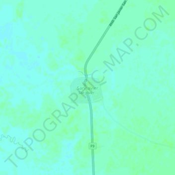 Mapa topográfico San Javier, altitud, relieve