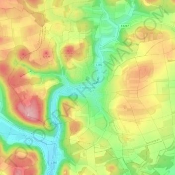Mapa topográfico Erpfingen, altitud, relieve