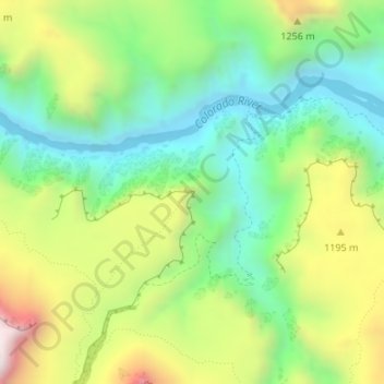 Mapa topográfico Plateau Point, altitud, relieve