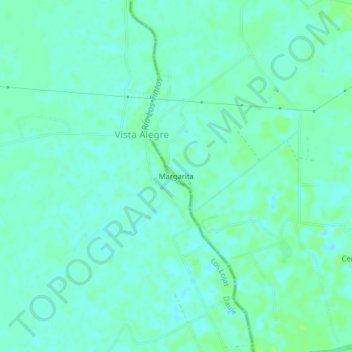 Mapa topográfico Margarita, altitud, relieve