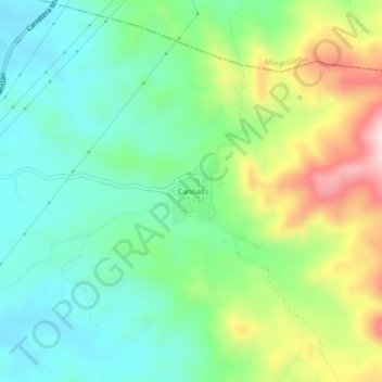 Mapa topográfico Canoas, altitud, relieve