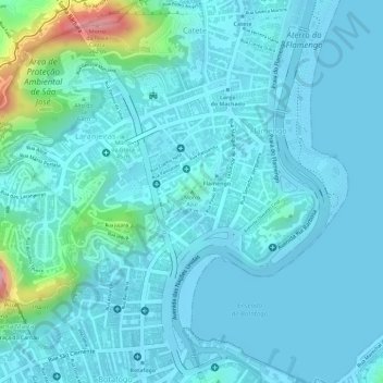 Mapa topográfico Morro Azul, altitud, relieve