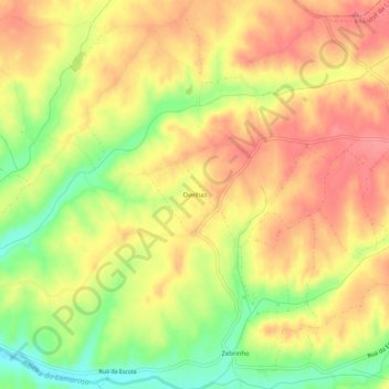 Mapa topográfico Ovelhas, altitud, relieve