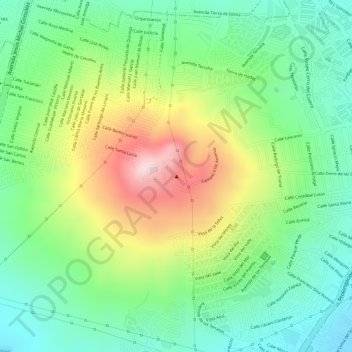 Mapa topográfico Cerro del Cuatro, altitud, relieve