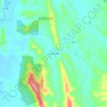 Mapa topográfico La Escoba, altitud, relieve