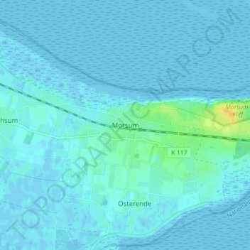 Mapa topográfico Morsum, altitud, relieve