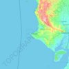 Mapa topográfico Península de Santa Elena, altitud, relieve