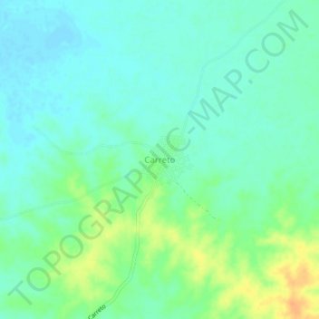 Mapa topográfico Carreto, altitud, relieve