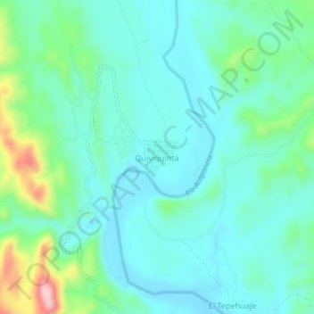 Mapa topográfico Quiviquinta, altitud, relieve