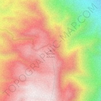 Mapa topográfico Sierras Azules, altitud, relieve