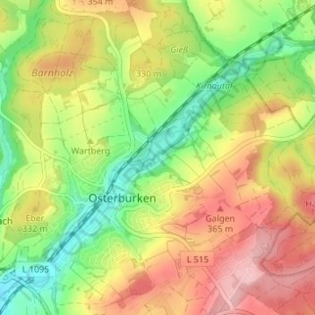 Mapa topográfico Talmühle, altitud, relieve