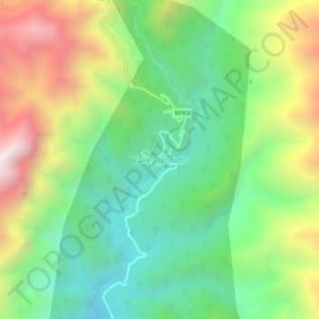 Mapa topográfico Valle Colorado, altitud, relieve