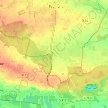 Mapa topográfico Le Boujon, altitud, relieve