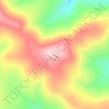Mapa topográfico Cerro Teta, altitud, relieve