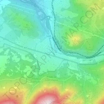Mapa topográfico San Rafael, altitud, relieve