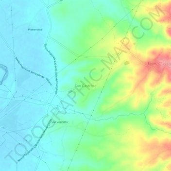 Mapa topográfico San Castrese, altitud, relieve