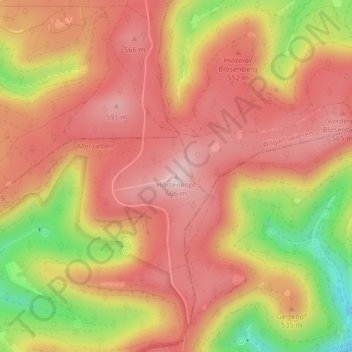 Mapa topográfico Hortenkopf, altitud, relieve