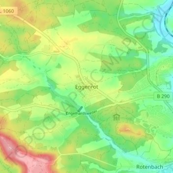 Mapa topográfico Eggenrot, altitud, relieve