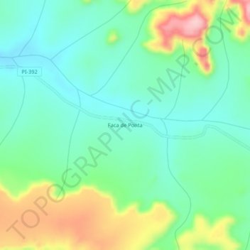 Mapa topográfico Faca de Ponta, altitud, relieve