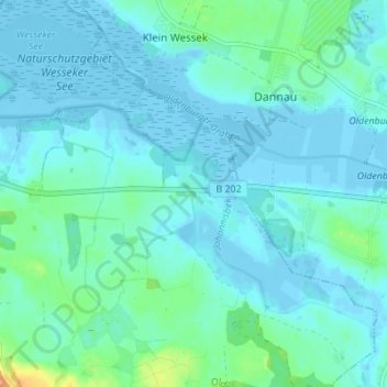 Mapa topográfico Ehlerstorf, altitud, relieve