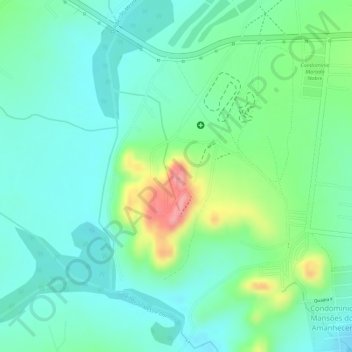Mapa topográfico Cruzeiro - Morro da Capelinha, altitud, relieve