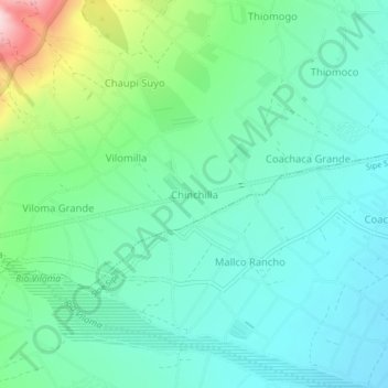 Mapa topográfico Chinchilla, altitud, relieve