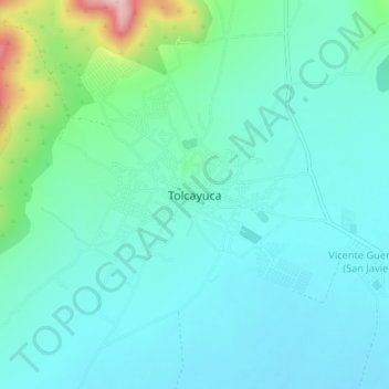 Mapa topográfico Tolcayuca, altitud, relieve