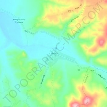 Mapa topográfico Chalinga, altitud, relieve