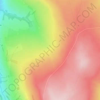 Mapa topográfico Dryburn Moor, altitud, relieve