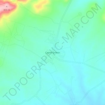 Mapa topográfico Capim Grosso, altitud, relieve