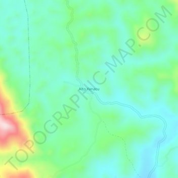 Mapa topográfico Alto Yanacu, altitud, relieve