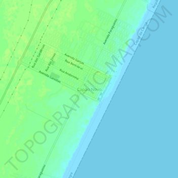 Mapa topográfico Capão Novo, altitud, relieve