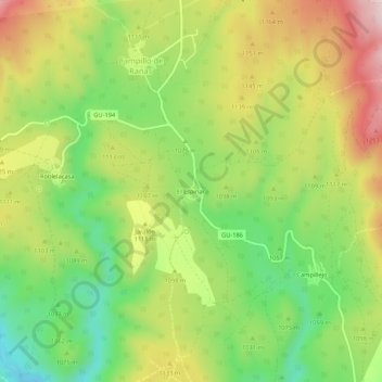 Mapa topográfico El Espinar, altitud, relieve