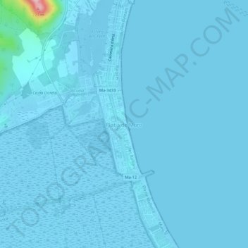 Mapa topográfico Platja de Muro, altitud, relieve
