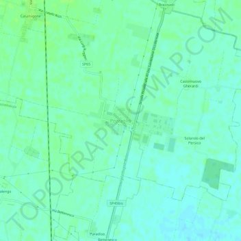 Mapa topográfico Pozzaglio, altitud, relieve