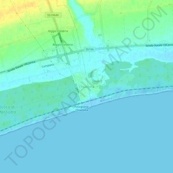 Mapa topográfico Chiatona, altitud, relieve